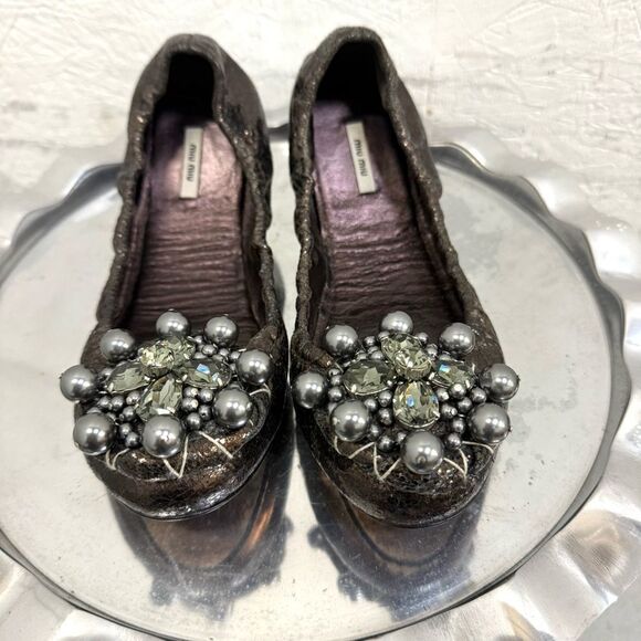 Miu Miu Luxury Ballerina Shoes - Picture 1 of 6